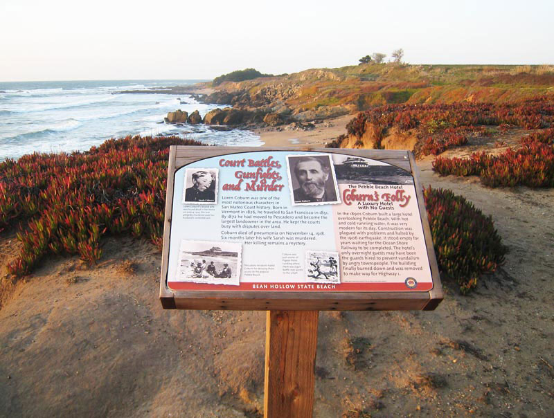 Bean Hollow State Beach, Installed Court Battles, Gunfights and Murder Panel